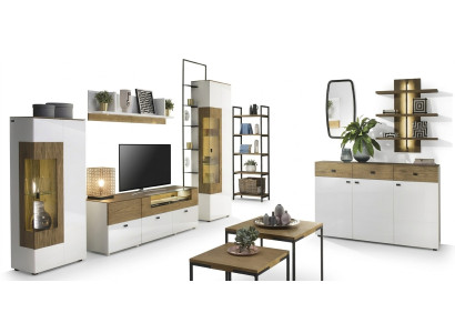 Wohnzimmer Wohnwand Modern Luxuriöses TV-Lowboard Komplett Set 6tlg