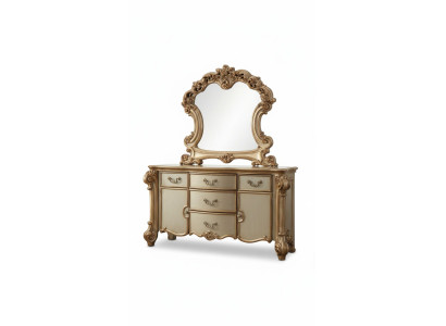Schminktisch mit Spiegel Gold Design Luxus Möbel Antik Barockstil