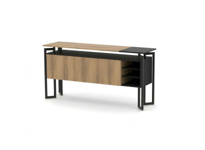 Büroschrank Sideboard Anrichte Schrank Holz & Metall Arbeitszimmer Büro