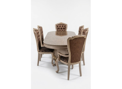 Esszimmer set 7tlg. Esstisch+6x Stühle Designer Holz Garnitur Neu Sofort