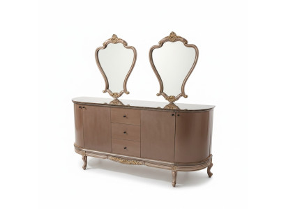 Anrichte mit Spiegel Garnitur Ess Kommoden Holz Kommode Holz Schrank Neu Sofort