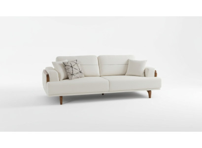 Sofa Modern Cremefarben Couch Big Sofas Komfort Wohnzimmer Design 3-Sitzer