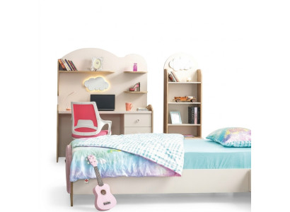 Rosa Möbelset aus Holz für Mädchenzimmer mit Bücherregal