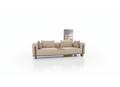 Elegantes Beiges Stoffsofa für Wohnzimmer im modernen Stil