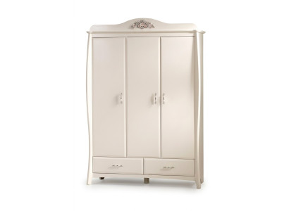 Weißer Holzschrank modern, eleganter Stauraum, zeitloses Design