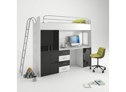 Hochbett Etagenbett mit Schrank Schreibtisch Doppelstockbett Bett Kinderzimmer