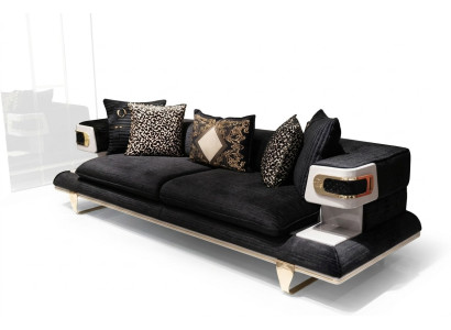 Elegantes schwarzes Stoffsofa im modernen Design