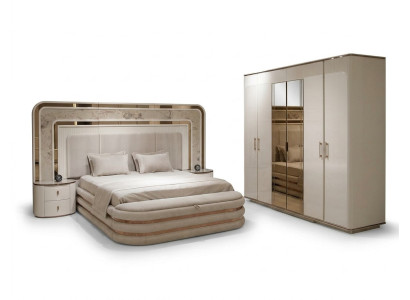 Schlafzimmer-Set in Weiß aus Holz mit modernem Design