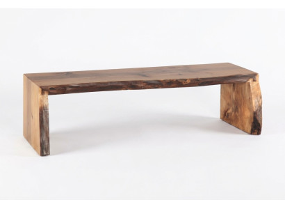 Elegante braune Holz-Sitzbank modern, stilvoll, komfortabel