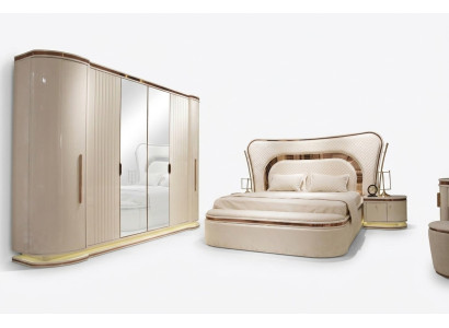 Elegantes weißes Schlafzimmer-Set aus Holz mit modernem Design