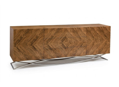 Elegante braune Konsolentisch aus Holz und Metall