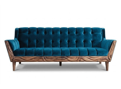 Blaues Stoffsofa 3-Sitzer modern und elegant