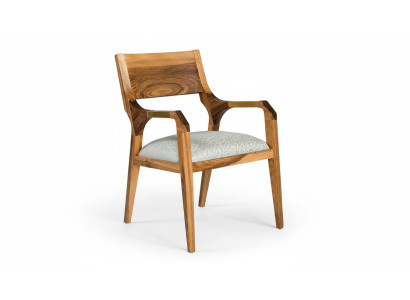 Moderner grauer Stoffsessel aus Holz für Wohnzimmer