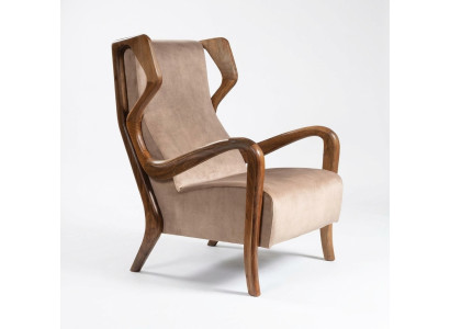 Eleganter brauner Stoffsessel im modernen Design