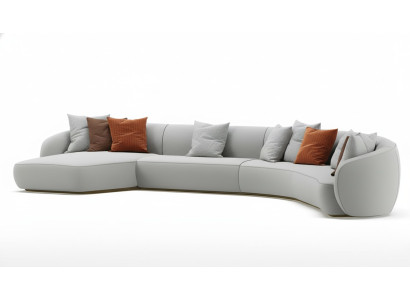 Elegantes weißes Stoff-Ecksofa modern und zeitgenössisch