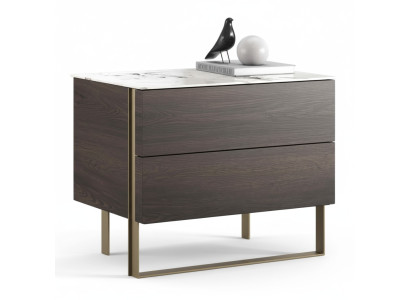 Moderner grauer Nachttisch aus Holz mit stabilem Design