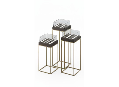 Kerzenständer Set aus Metall in Grau modern elegant