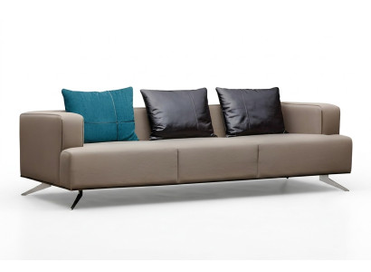 Modernes beiges Stoffsofa aus Holzrahmen