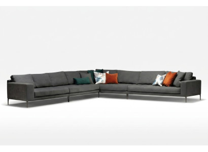 Elegantes graues Ecksofa aus Stoff modern und zeitlos