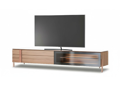 Elegantes braunes Holz Lowboard modern für Wohnzimmer