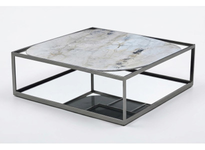 Grauer Metall Couchtisch modern elegant