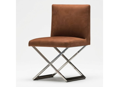 Brauner Metallstuhl modern elegant für Zuhause und Büro