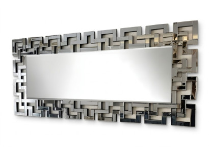 Grauer Spiegel aus Glas modern, eleganter Wandspiegel