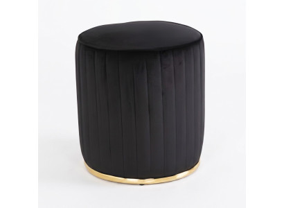 Schwarzer Holz Hocker modern, elegante Sitzgelegenheit