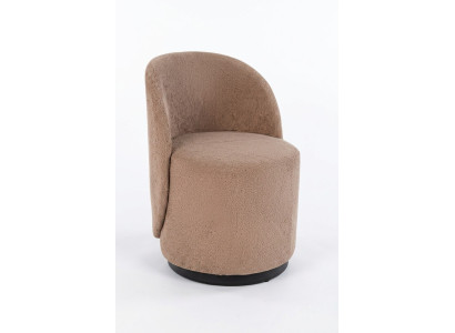 Beiger Holz-Textil Hocker Elegant Modern Wohnzimmerstuhl