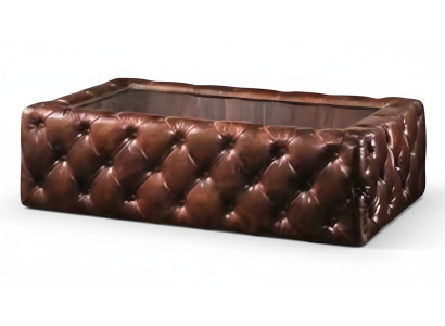 Chesterfield Glastisch Wohnzimmer Couchtisch modern elegant