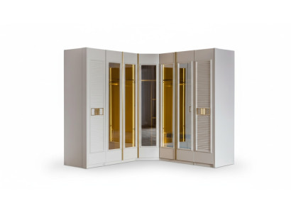 Eckschrank Weiß Holz Modern Elegant Stauraum Möbel