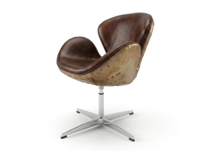 Vintage Ledersessel – Drehbar Retro Design fürs Wohnzimmer