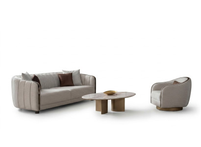 Wohnzimmer-Set mit 3+1 Sitzer, Couchtisch und modernem TV-Lowboard
