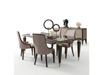 Elegantes Set: Esstisch mit 6 Stühlen für Ihr Esszimmer.