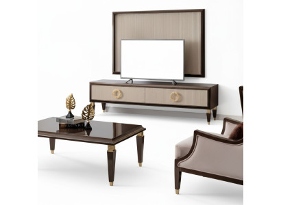 TV-Lowboard & Wandpaneel – stilvolles Wohnzimmer-Set