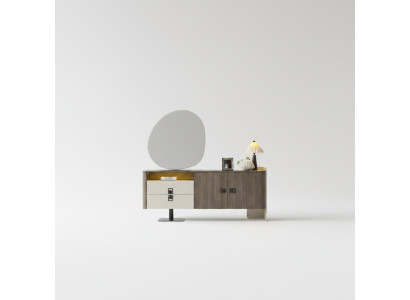 Konsole mit Spiegel aus Holz in Braun modern eleganter Stil