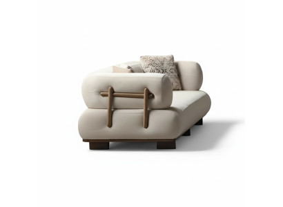 Formschöner Deisitzer Sofa mit weichem Stoff und eleganter Form