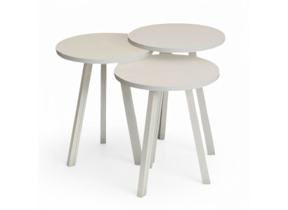 Elegantes weißes Holz Couchtisch-Set modern und stilvoll