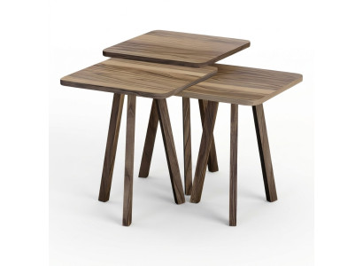 Elegantes braunes Holztisch-Set in zeitlosem Design