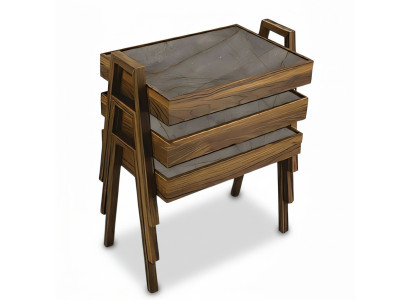 Elegantes braunes Holz Couchtisch-Set im modernen Design