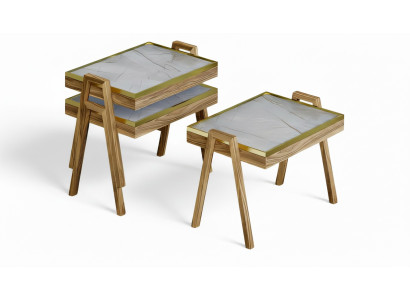 Couchtisch-Set Holz Beige Modern Elegant