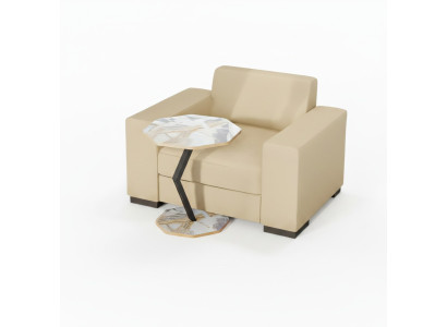 Mehrfarbiger Holz-Beistelltisch im modernen Design