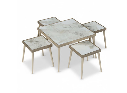 Elegantes Wohnzimmer-Set in Grau aus Holz und MDF