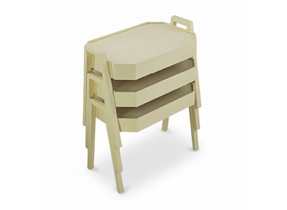 Couchtisch-Set aus Holz in Beige modern elegant