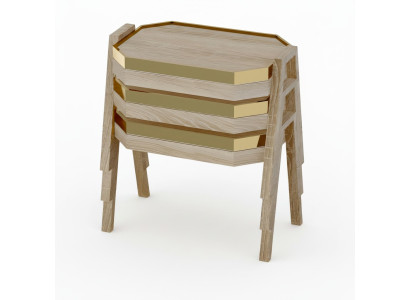 Couchtisch-Set aus Holz in Braun eleganter Stil