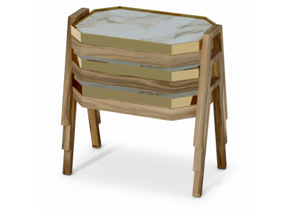 Elegantes braunes Holz Couchtisch-Set modern und stilvoll