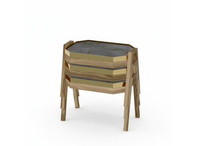 Elegantes graues Couchtisch-Set aus Holz für modernes Wohnzimmer
