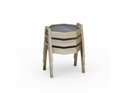 Elegantes graues Couchtisch-Set aus Holz im modernen Stil