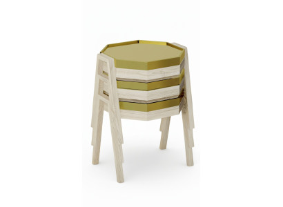 Elegantes Beiges Couchtisch-Set aus Holz für modernes Wohnzimmer