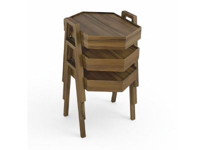 Couchtisch-Set aus Holz in Braun modern elegant